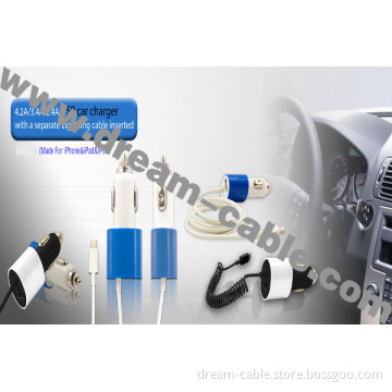 Dual USB Car Charger for Apple Series FCC/RoHS/CE